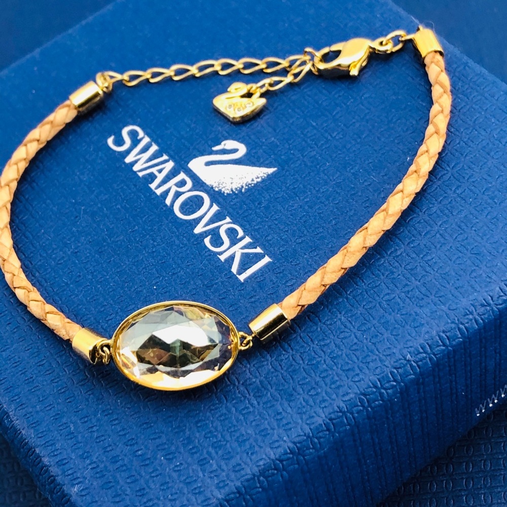 Swarovski Gold and Tan Braided Bracelet
